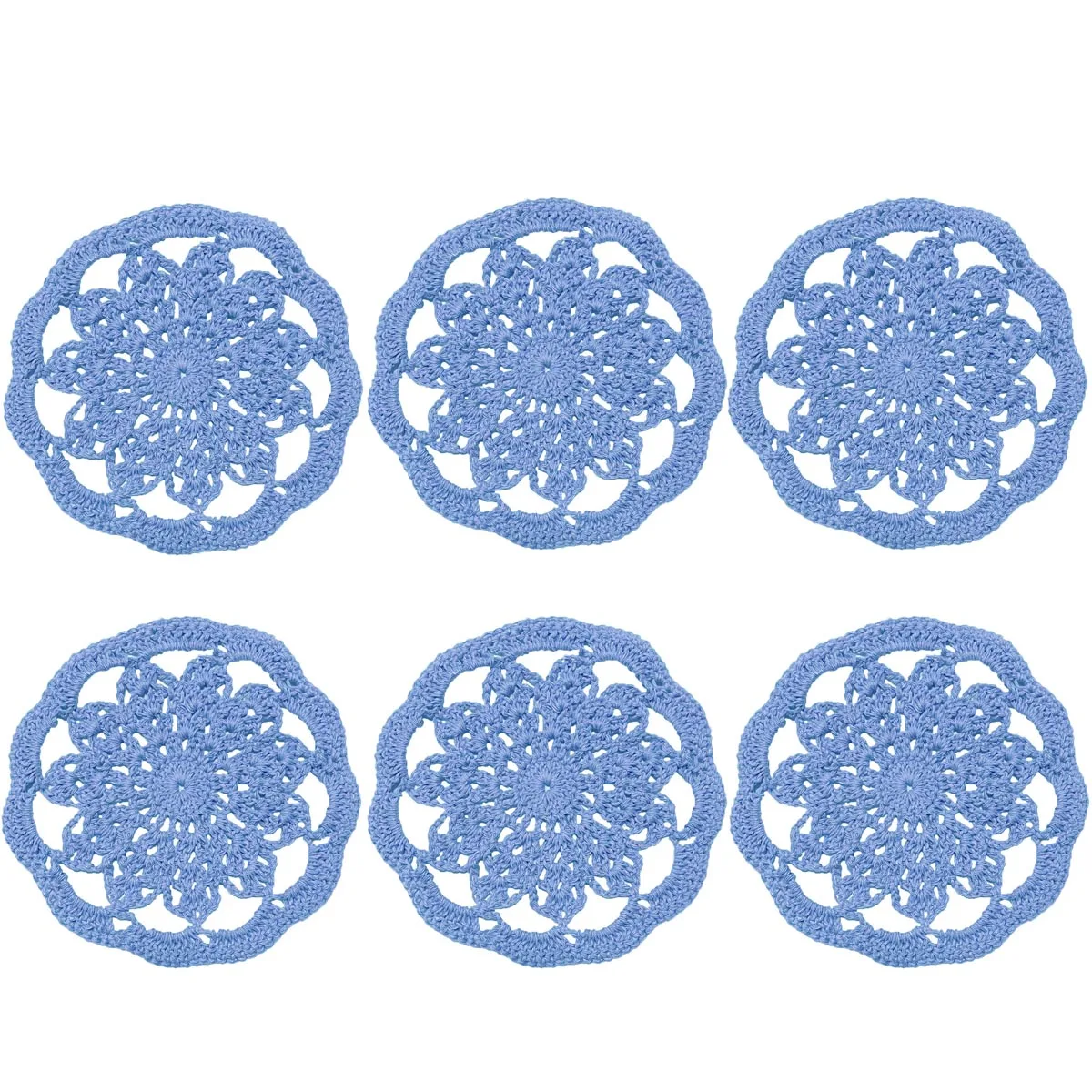 Bomhcs Gehaakte Placemats Koffiemok Beker Mini Potplanten Matten Keukentafel Doilies Set Handgemaakte Mat ,6 Inch, Pak Van 6 St