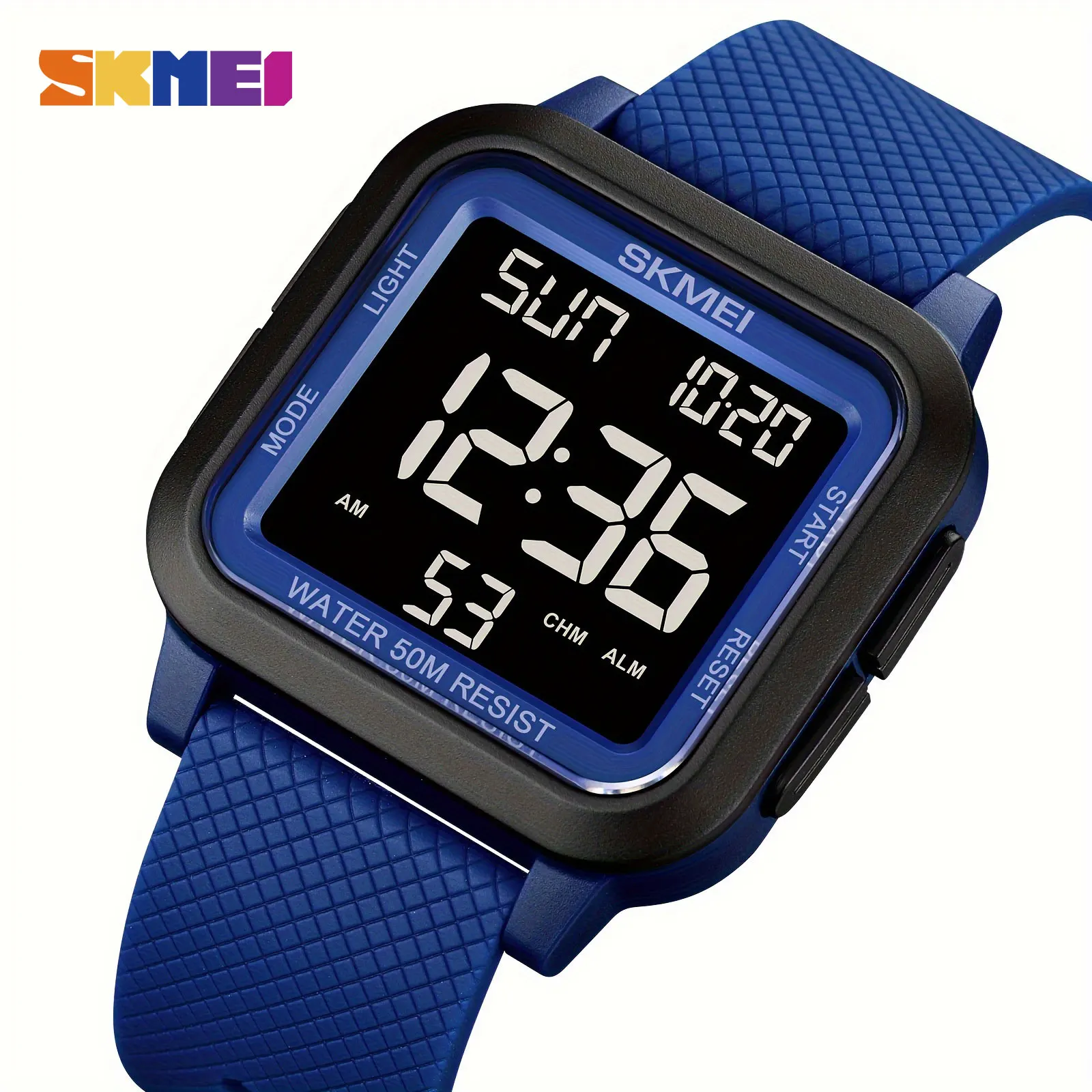 SKMEI Fashion 5Bar Waterproof Stopwatch Digital Male Wristwatches Multifonction Countdown Back Light Sports Watch Clock For Men