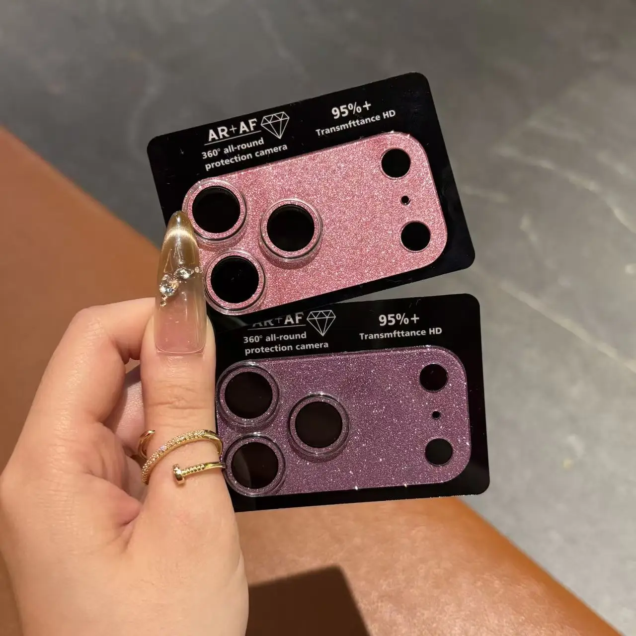 

Glitter Bling Full Camera Shield Protector for IPhone 17Pro Max 16 15 14 Pro Plus Lens Guard Tempered Glass Film Ring Back Cover