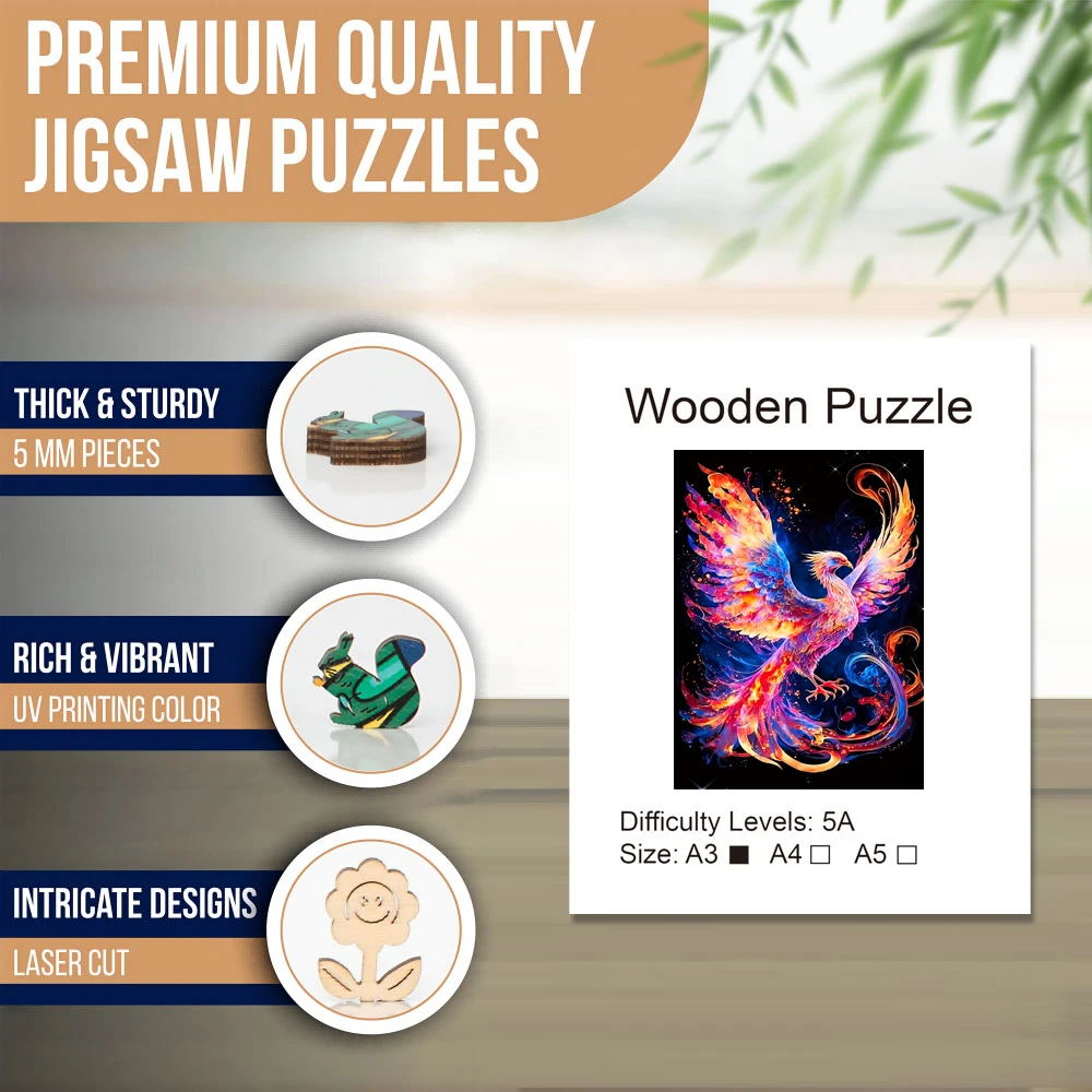 Quebra-cabeça de madeira de pássaro colorido para amantes de quebra-cabeça, brinquedos exclusivos para aliviar o estresse, presente de aniversário de natal, decoração de casa, jogo familiar