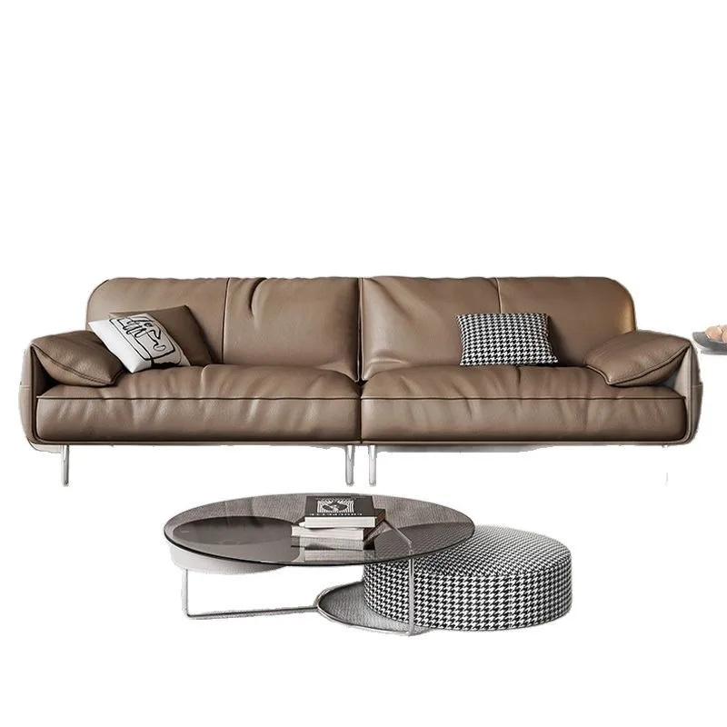 

leather simple business reception room meeting area leisure office sofa combination three people