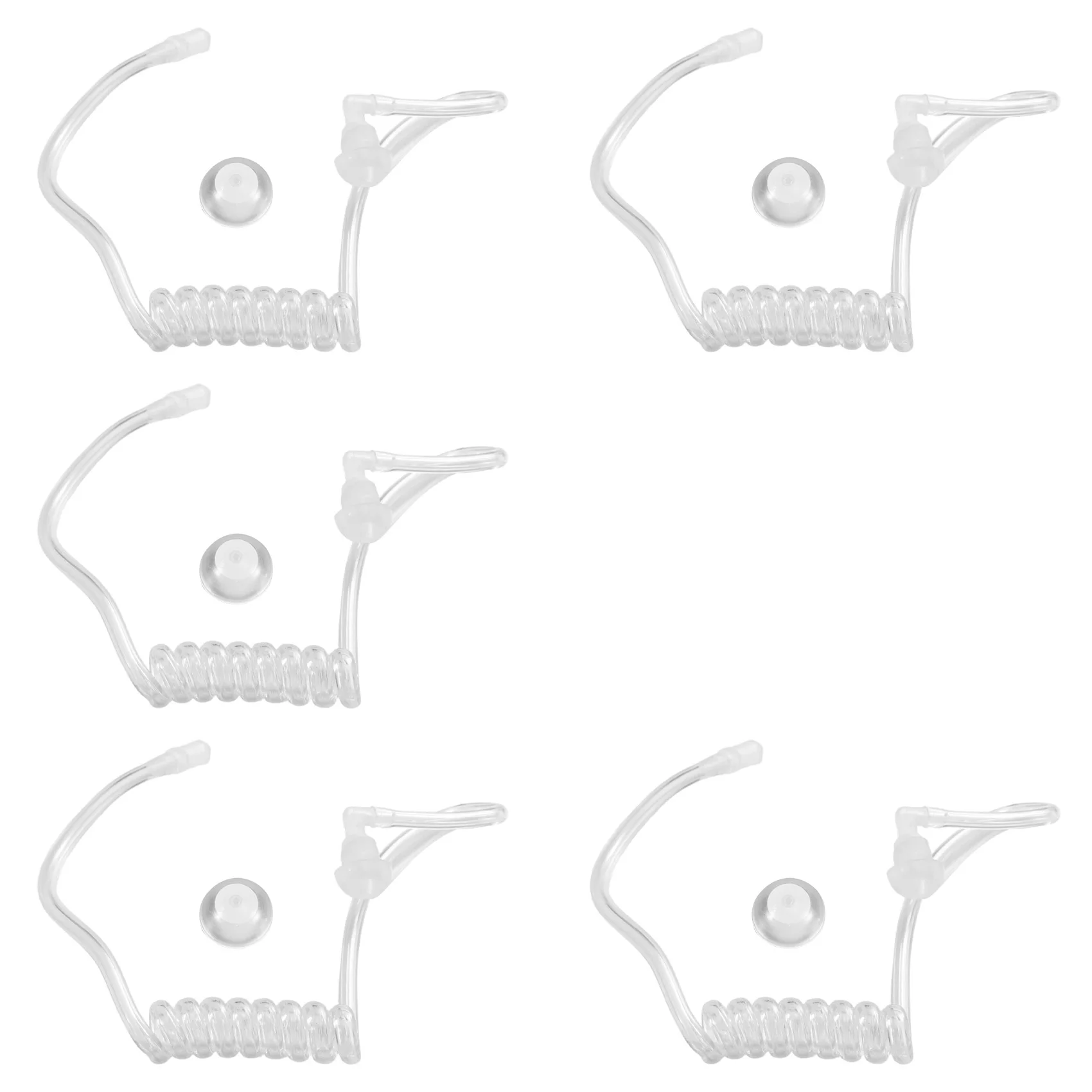 A96T Replacement Acoustic Coil Air Tube 5Pcs Single For Motorola Kenwood Two Way Radios Walkie