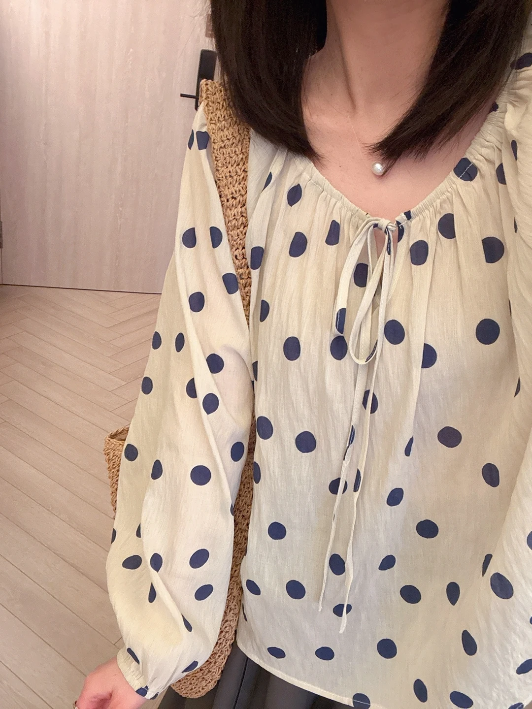 

Женская рубашка в японском стиле ретро в горошек XiaoYanJia, свободного кроя, приталенная, с длинным рукавом, из тонкого хлопка и полиэстера, весенняя новинка