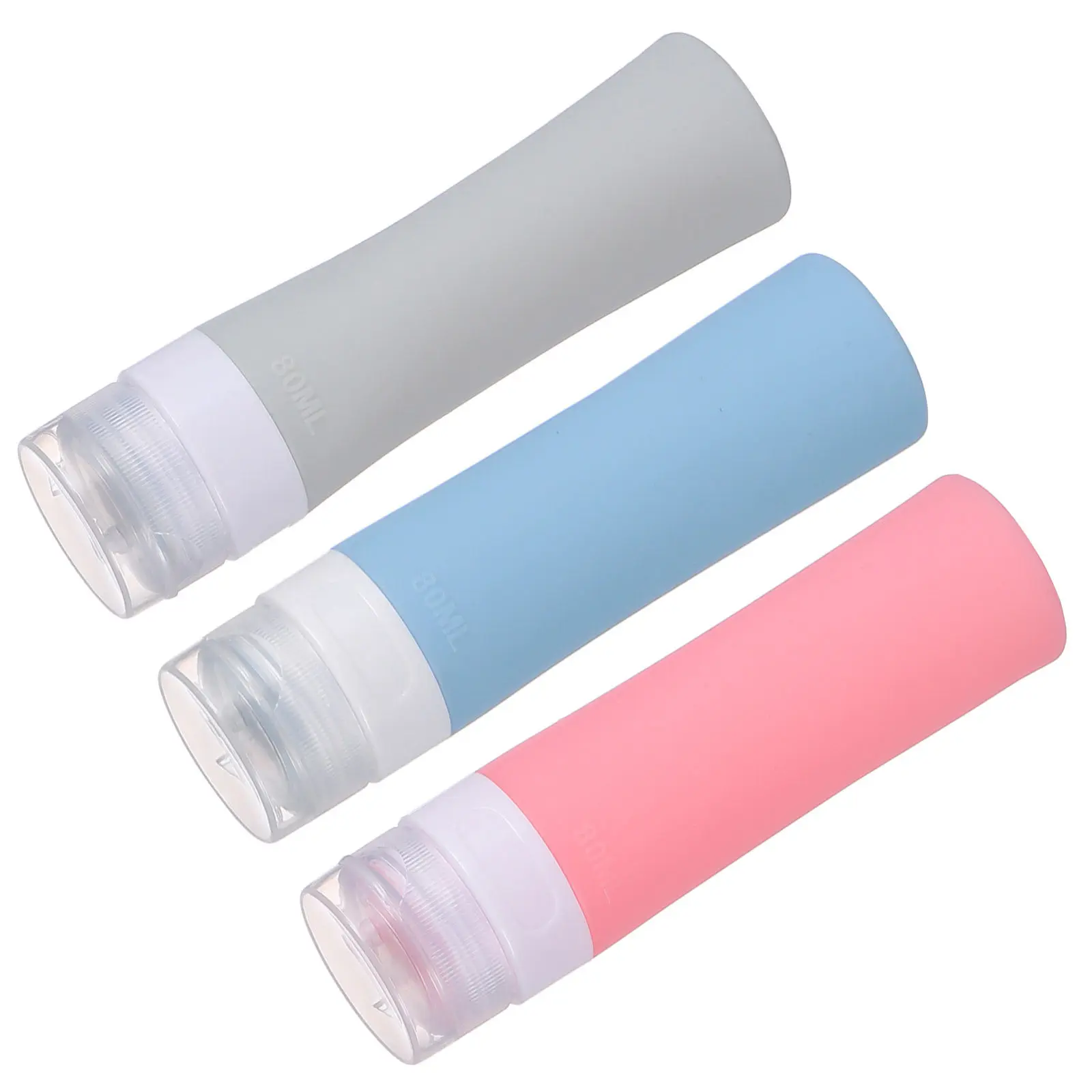 

3Pcs Silicone Travel Bottle Set Leakproof Refillable Empty Bottles for Lotion Sunscreen Shampoo Conditioner Travel Bottle