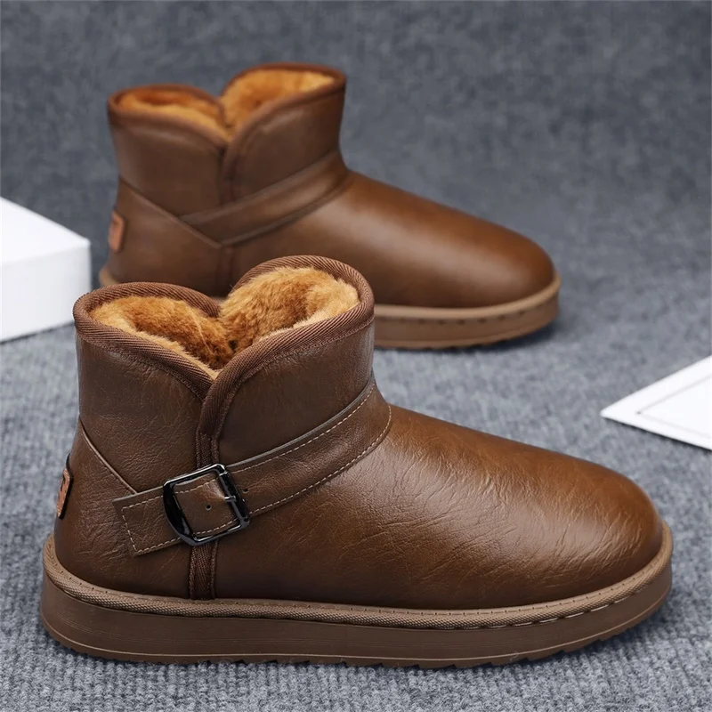 

Men’s 2025 Insulated Snow Boots, Faux Fur Lined & Anti-Skid, Perfect for Veterans Day & Skiing or Snowboarding