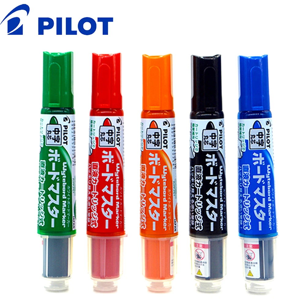 5pcs/Set Japanese Stationery PILOT Whiteboard Marker WBMAVBM-M Erasable Direct Liquid Painting Pens For School Office Training