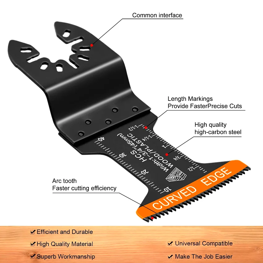 53PCS Oscillating Tool Blades,Titanium Oscillating Saw Blades for Wood Multi Tool Blades for Wood,Plastic and Metal,Oscillating Saw Blades Fit Dewalt Ryobi Milwaukee Rockwell Fein - view 5