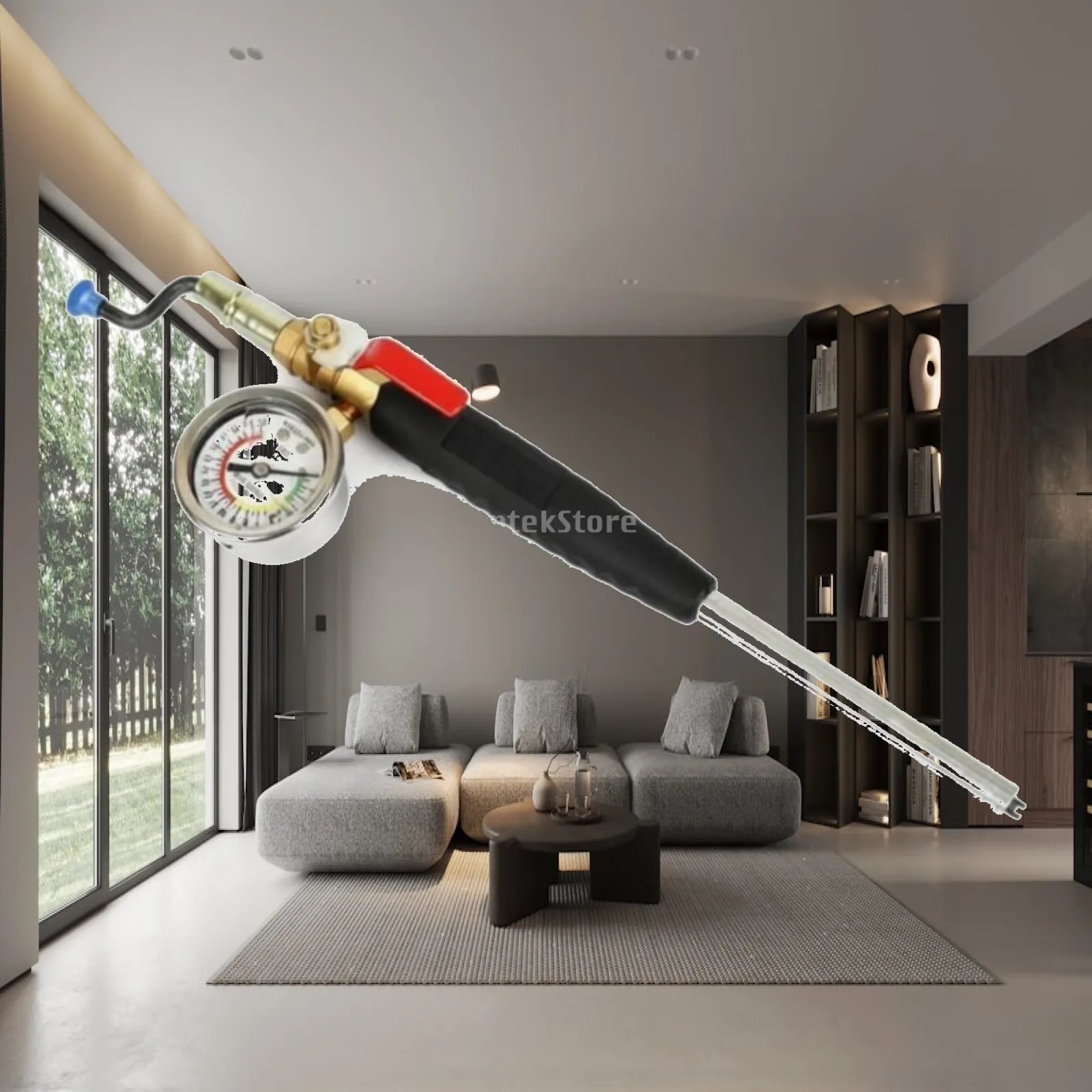 Multi Functional Tire Inflator Rod for Mechanics with Accurate Pressure Gauge for Truck Tire Care