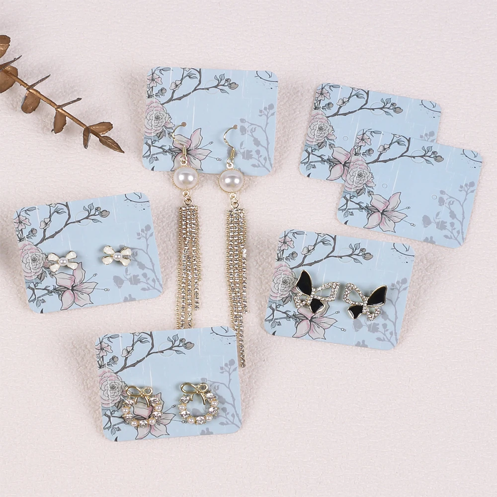 10/50/100Pcs Floral Earring Display Cards Jewelry Display Hanging Card Hang Tags for Selling Small Busines