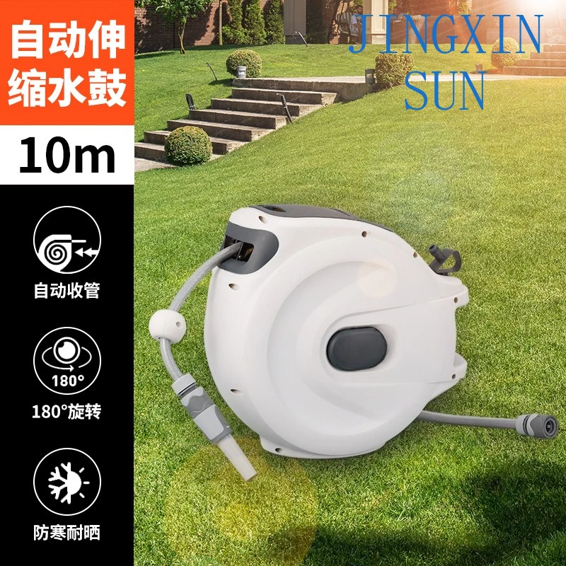 Pipe reel 10 meters 20 meters 30 meters water drum, wall-mounted 180 degree rotation automatic extension