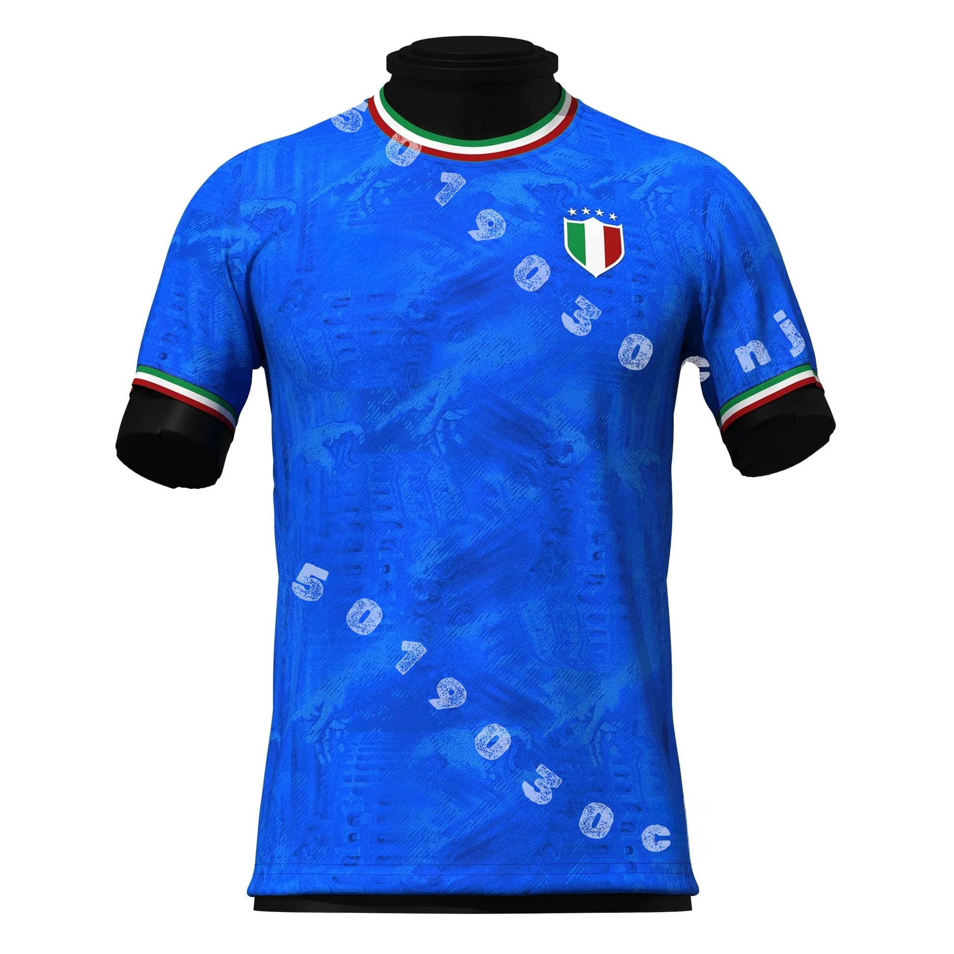 2026Summer New Italy Vintage 3D Print National Flag Football Jersey Family Matching T-shirt Suitable for Daily and Training Wear