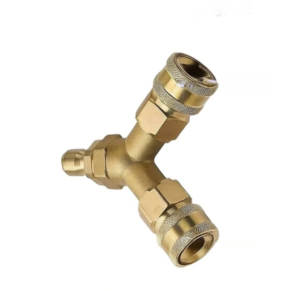 Dual System High Quality Pressure Washer Tee Splitter Coupler 3/8 Fitting 5000PSI Brass Quick Connect Two To  Dual