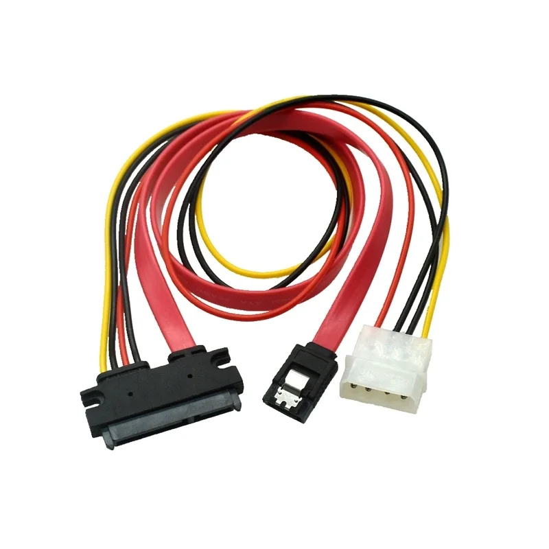 مجموعة طاقة بيانات SATA 22Pin Serial ATA أنثى إلى SATA 7Pin أنثى مع كابل طاقة موليكس IDE 4Pin لمحركات الأقراص الصلبة 2.5 "/3.5"