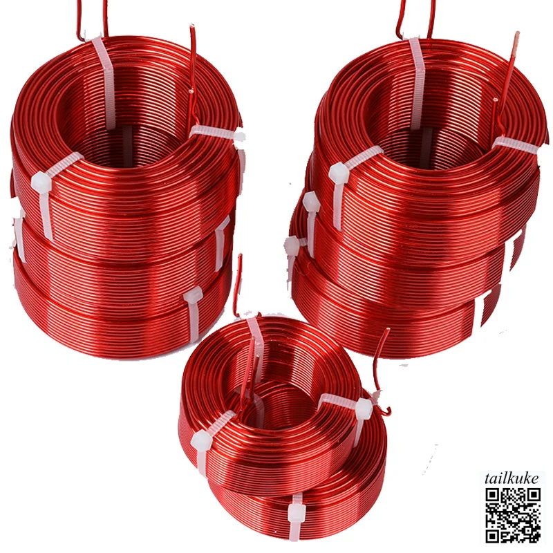 1.0mm Red Crossover Hollow Inductor Copper Coil High Purity Fever 4N Oxygen-free Copper Custom Audio Accessories