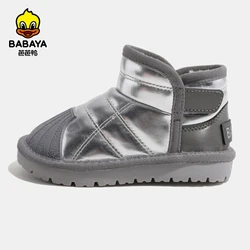 Babaya Children's Snow Boots Girls Cotton Shoes Winter 2023 New Boys Boots Thickened Non Slip Kids Shoes