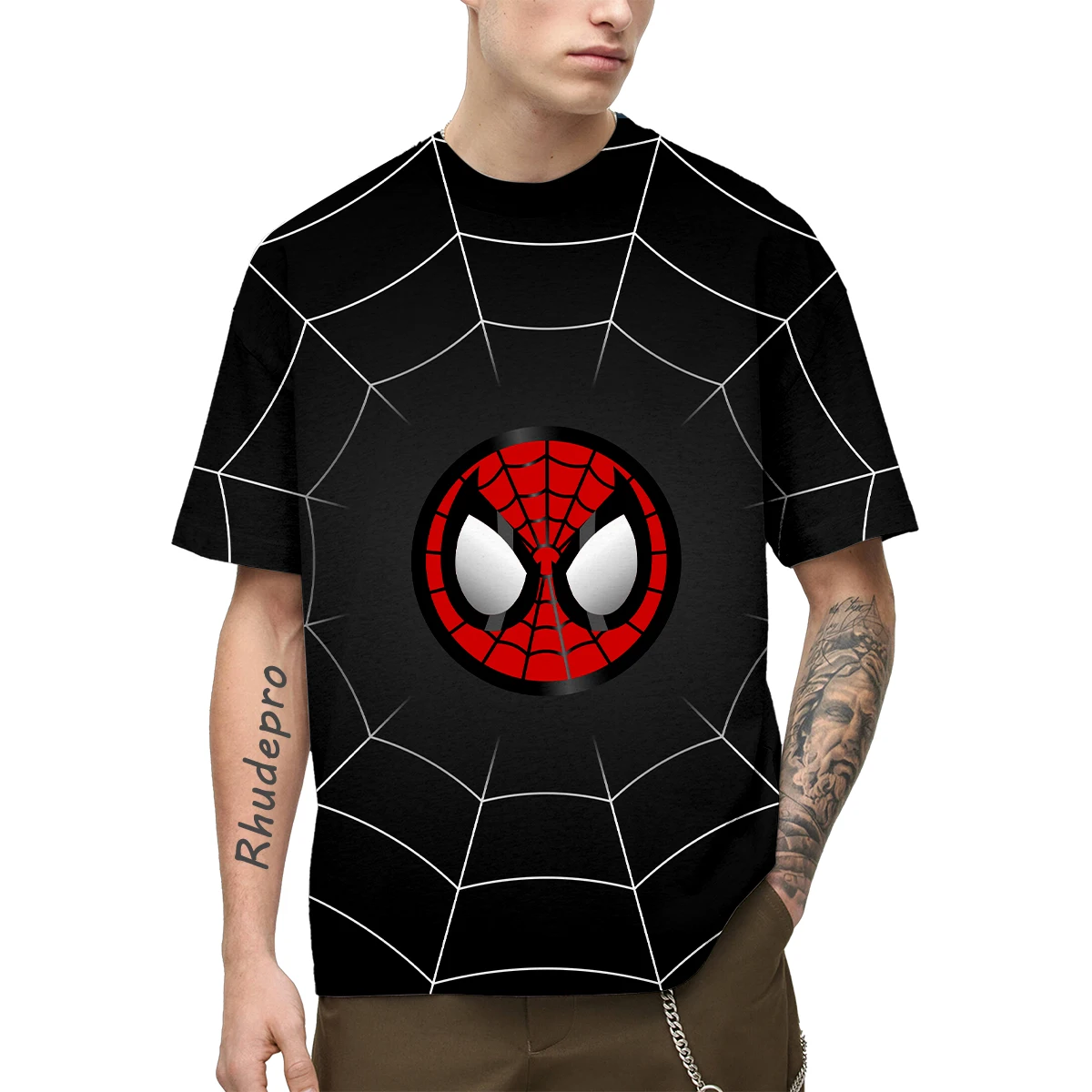 2025 Marvel T-shirt Superhero Spiderman Deadpool Shirt Men's T-shirt Children's Clothing Boys Short Sleeve Fashion T-shirt