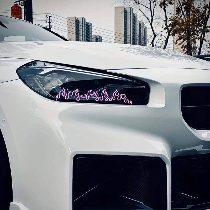 

1 шт., наклейка на зеркало заднего вида: дизайн с белым пламенем для украшения