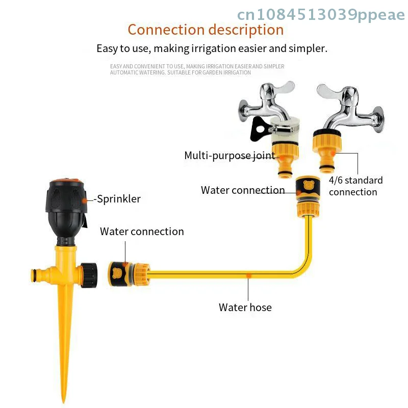 1Pc 1/2″ 3/4″ Sprinkler Head Garden Lawn Sprinkler Scattering Nozzle 360 Degree Automatic Rotating Irrigation Sprinklers