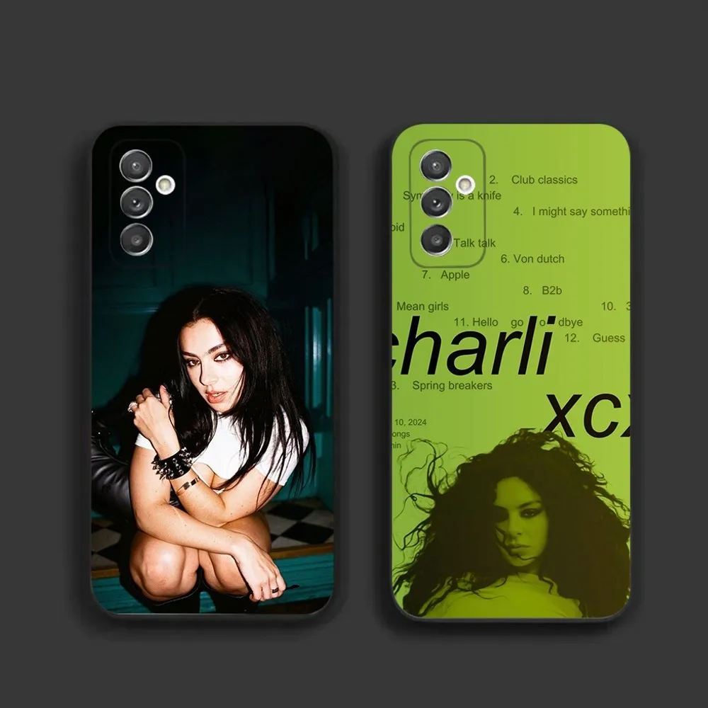 Singer C-Charli XCX BRAT Phone Case For Samsung S25,S24,23,22,30,21,10,9,Ultra,Plus,Lite,FE,Soft Silicone Black Cover