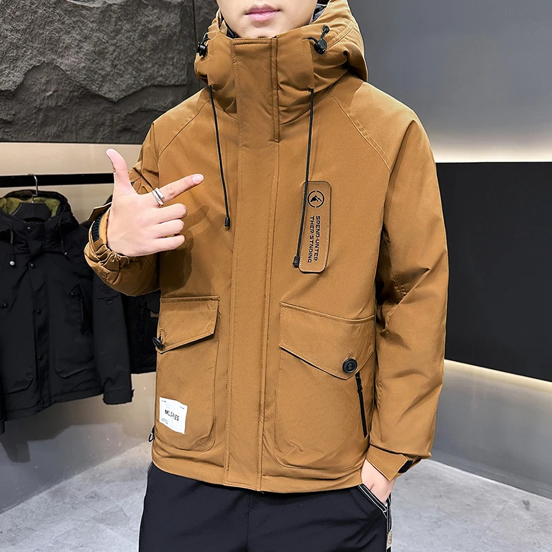 Casual Windproof Thicken Warm Hooded Duck Down Jackets 2025 Winter Men's Outdoor Wear Puffer Coats Classic Padded Tops Clothing