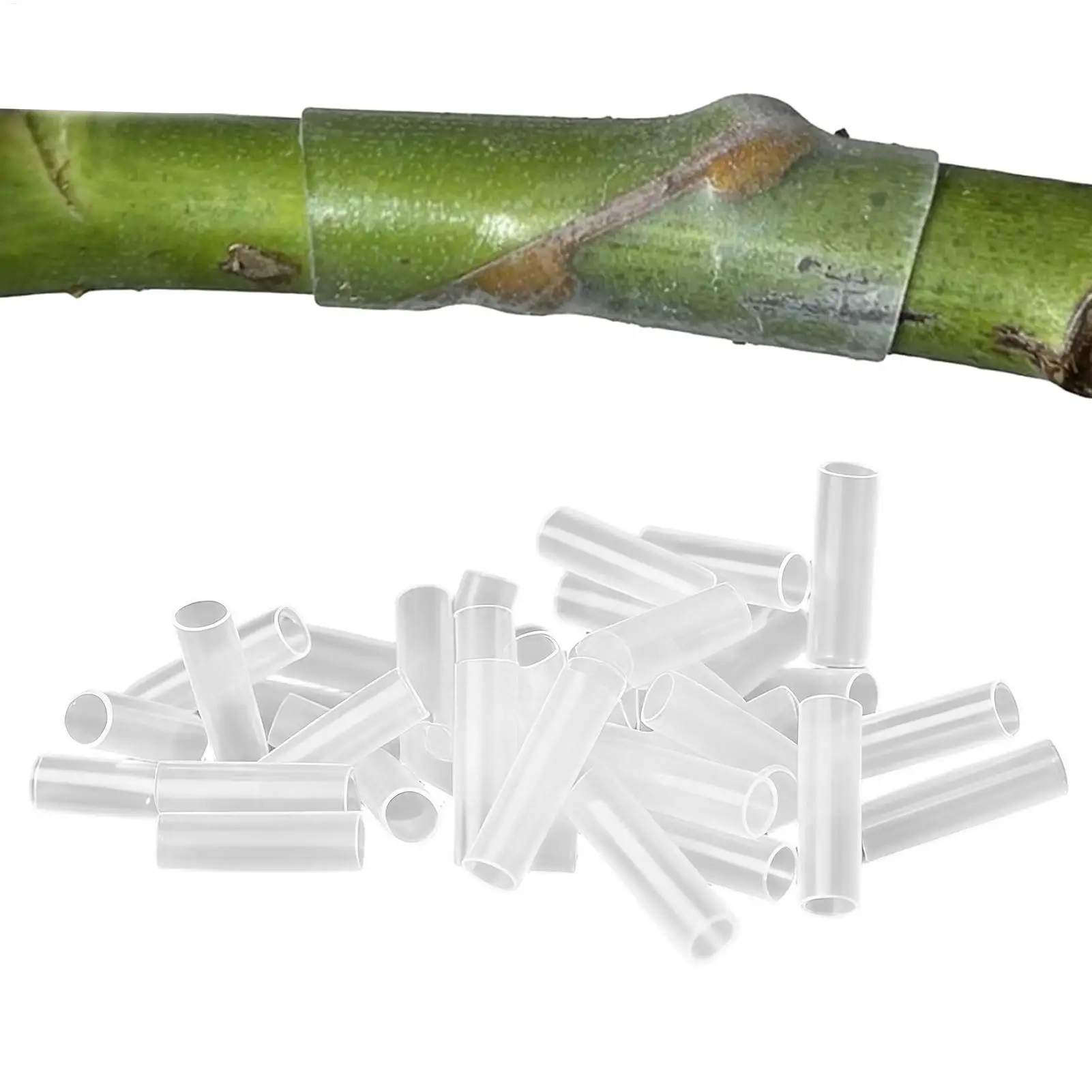 200pcs Fruit Tree Silicone Grafting Sleeve 3-10mm Size Grafting Sleeve Moisture Plant Trunk Grafting Sleeve Tubes