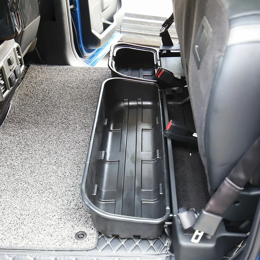 JHO Car Organizer Accessories Rear Row Underseat Storage Box For F150 Raptor 2017-2020 2019 2018 4-door Crew Cab