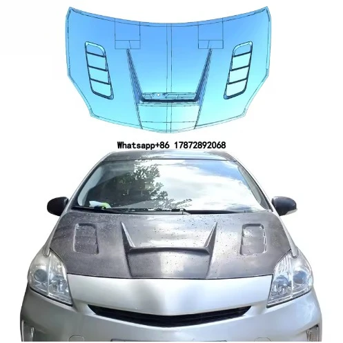 Hot Selling New Condition 2008-2015 for  Prius Rear Carbon Fiber Engine Hood Cover Screws Compatible Camaro Hood