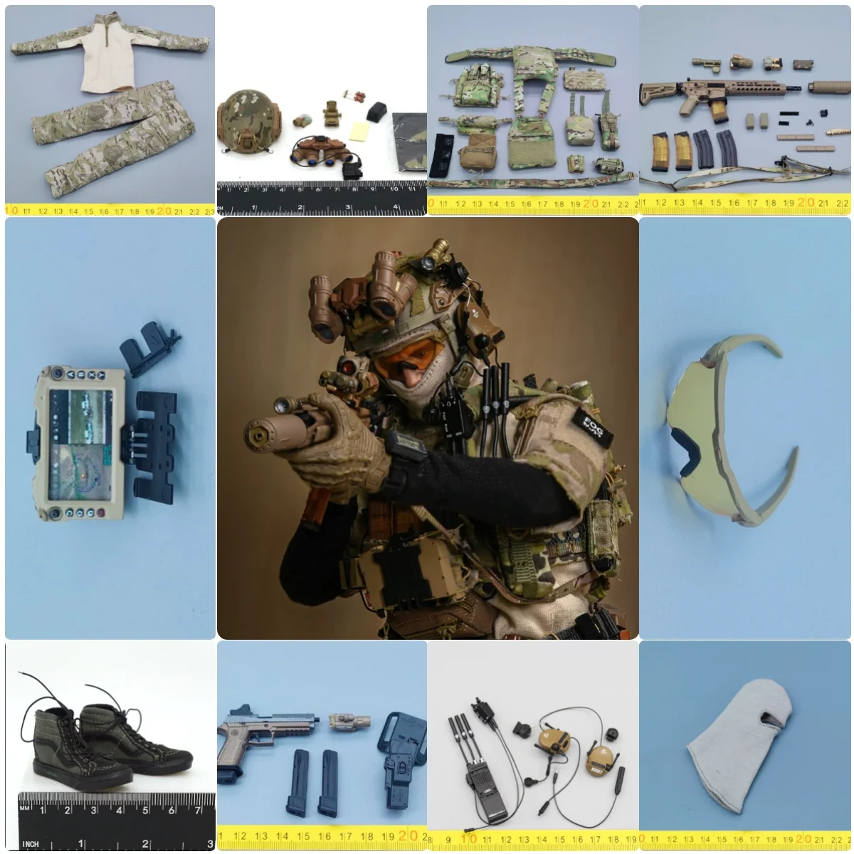 New Arrival 1/6th EASY&SIMPLE ES 26073A Soldier Doll Figure Operation Unit Head Dress Coat MCX P320 Toys Weapons Model For 12"