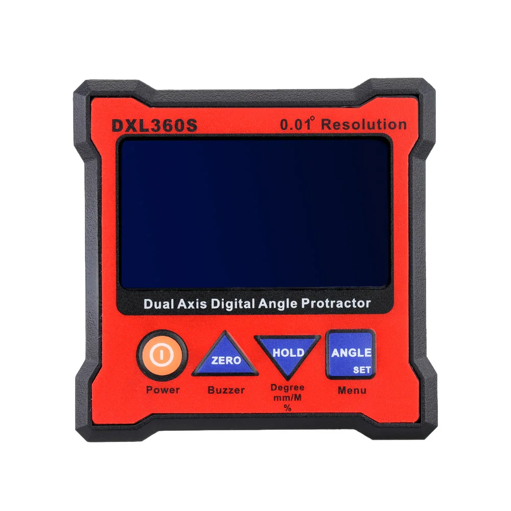 360S Dual Axis Angle Protractor dumpy level High precision Dual-axis Level Gauge diagnostic tool with 5 Side Magnetic Base