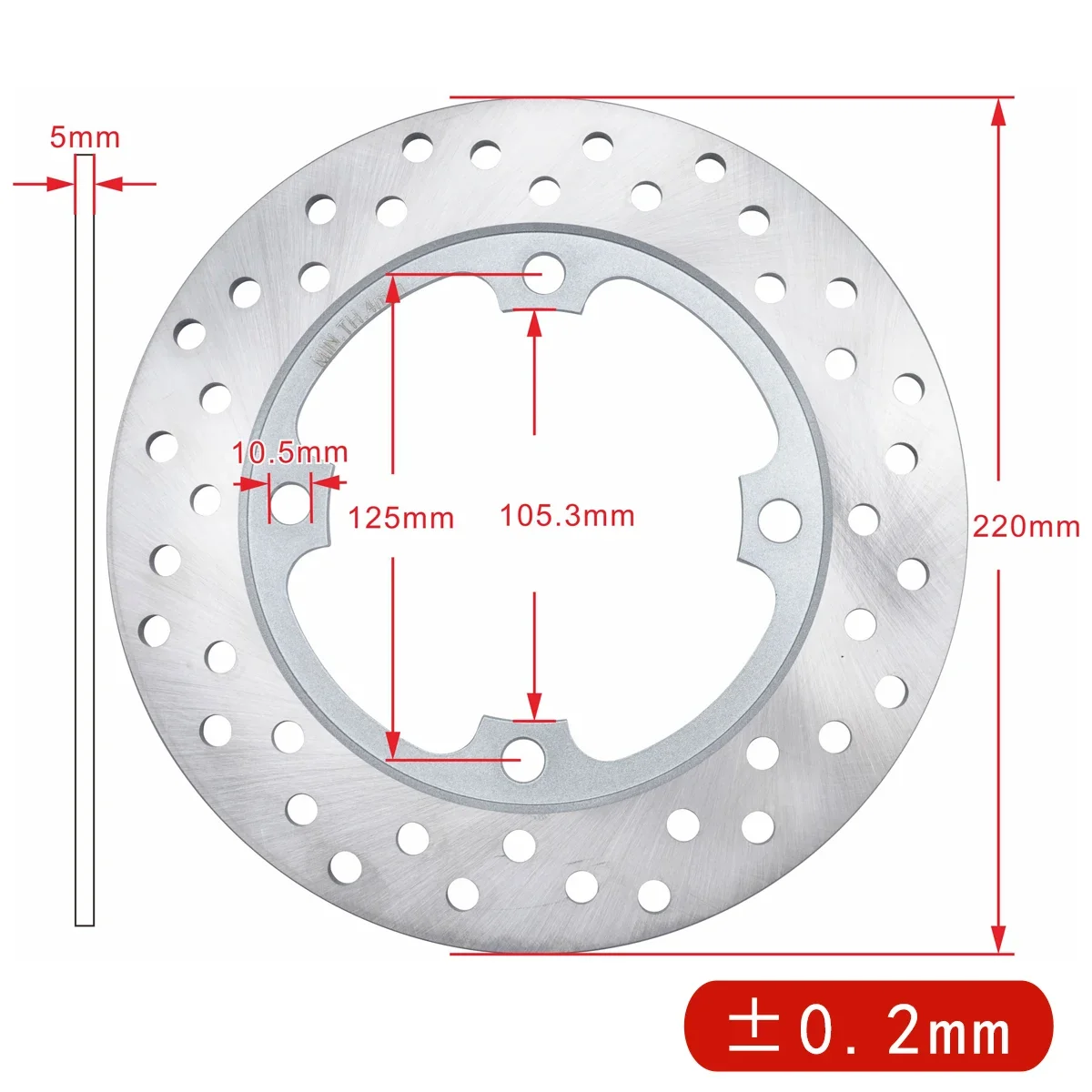 Rotor de disco de freio traseiro para motocicleta LOPOR 220MM para Honda RVT1000 RC51 2004-2006 VTR1000 SC36 SC45 SC51 1997-2007