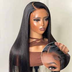 Liso Perucas de Cabelo Humano, Glueless Wig, HD Lace Front, Peruca Brasileira à Venda, Pronto para Vestir, 5x5