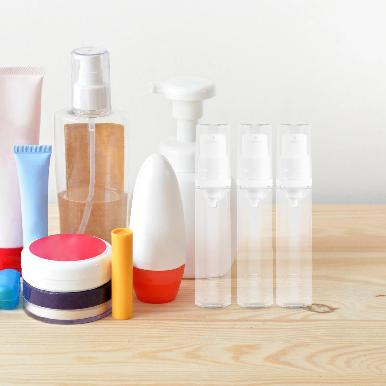 

8pcs Airless Lotion Sample Bottles Mini Containers 10ml Portable Vacuum Dispenser Skincare Packaging Refillable Clear