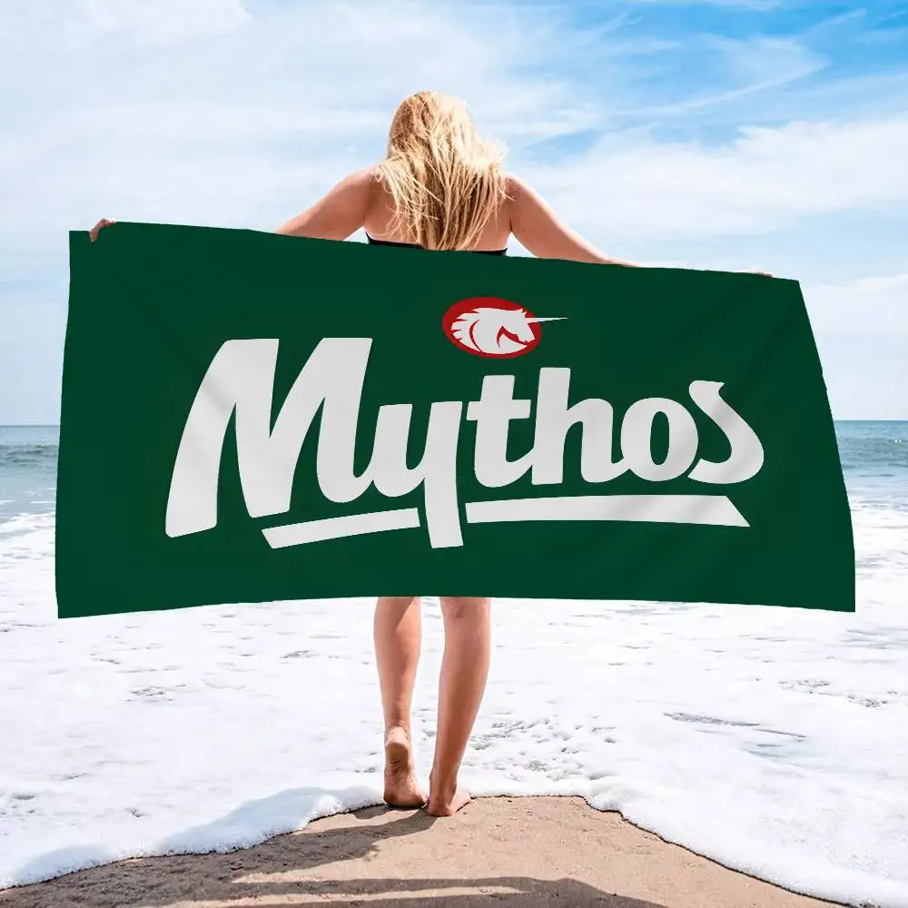 vintage beer brands M-Mythos G-Greek logo Microfiber Beach Towel Absorbent Quick dry Soft Yoga Resort Mountain Climbing Towel