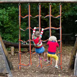 250kg Outdoor Children Climbing Net Rainbow Ribbon Net Physical Training Climbing Net Child Playground Swing Hanging Step Ladder