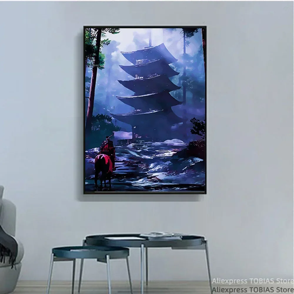 Ghost Of Tsushima Game Poster - Canvas Painting Wall art Picture Art Living Home Room Decor