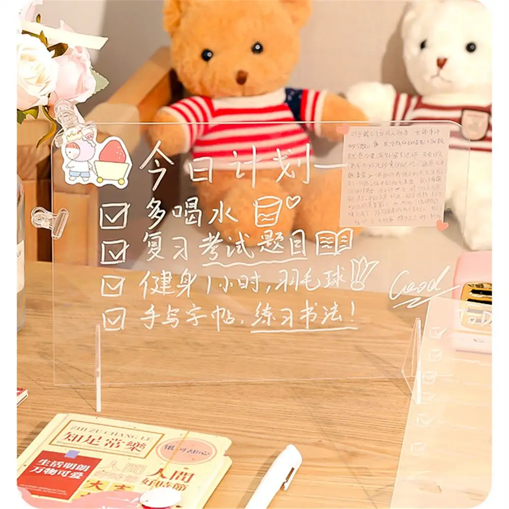 Desktop Transparent Acrylic Note Board Student Message Board Creative Memo Portable Mini Writing Board