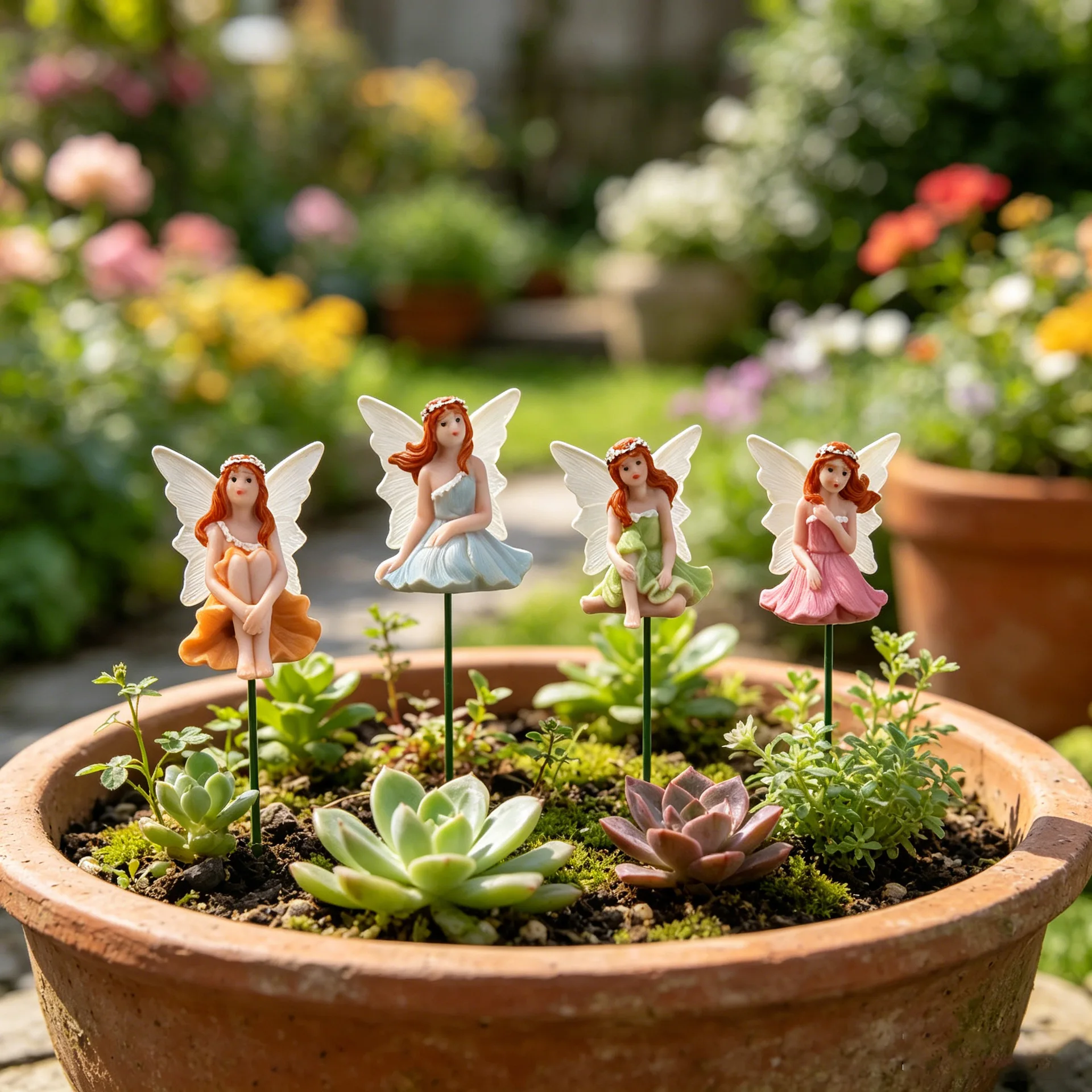 Cross-border gardening flower fairy ground insert angel insert garden courtyard decoration landscaping resin ornament