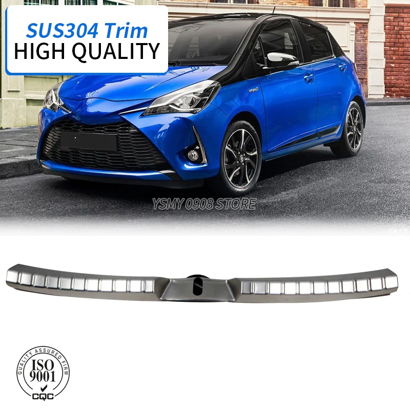 Защитная накладка на задний бампер для Toyota Vitz Yaris 2015 1 шт., накладка на задний бампер, внутренние аксессуары из нержавеющей стали Защитная накладка на задний бампер для Toyota Vitz Yaris 2015 1 шт., накладка на задний бампер, внутренние аксессуары из нержавеющей стали