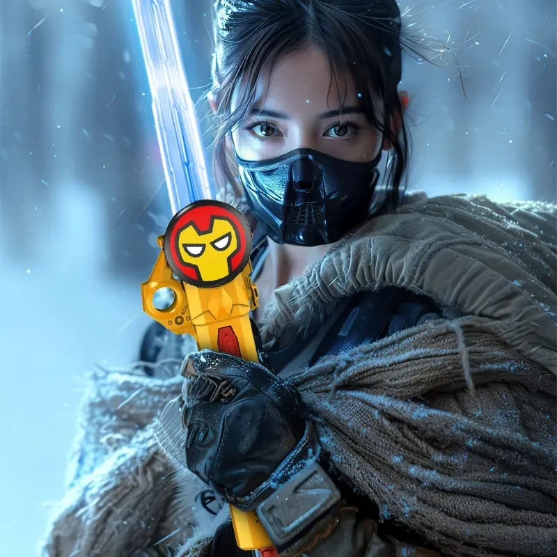 أنيمي بطل الرجل العنكبوت كابتن أمريكا هالك 2 في 1 LED السيف الضوئي، الدعائم الديكور لعب الأدوار، هدية العيد قطعة واحدة