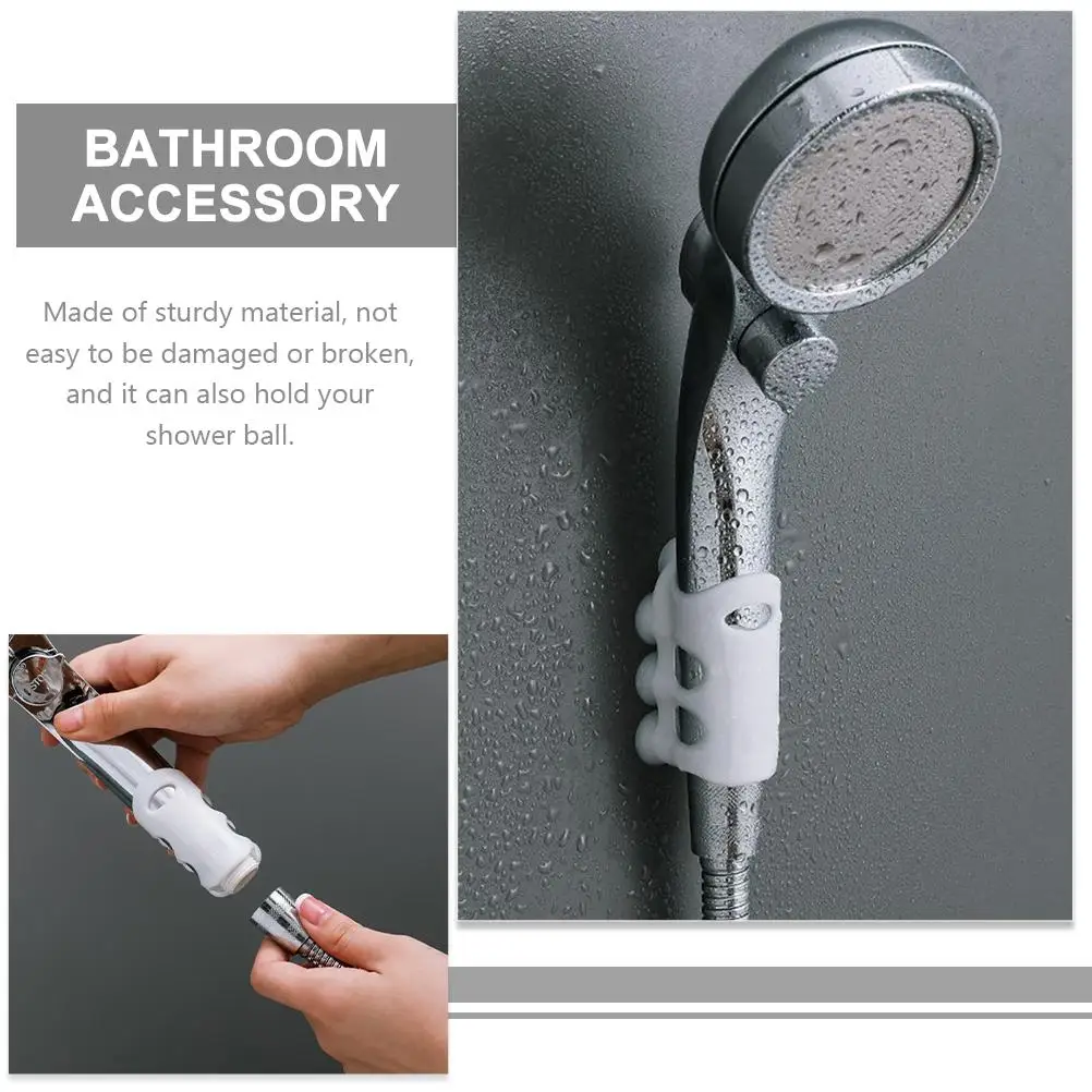 2 Pcs Silicone Suction Cup Rabbit Pattern Handheld Shower Head Holder Bathroom Accessories Removable Wall Bracket Shower Ball