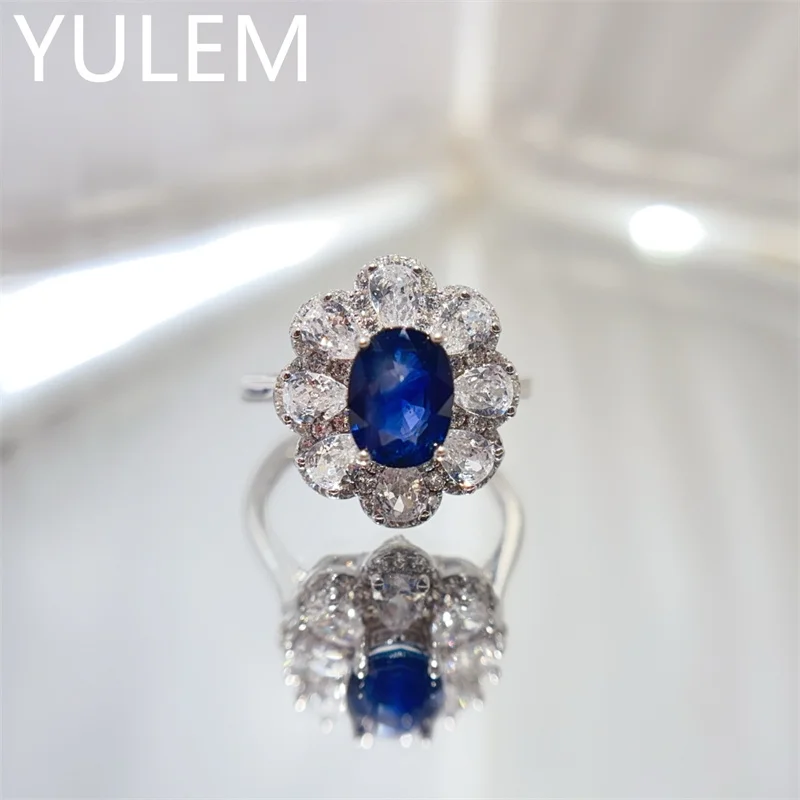 

Классическое дизайнерское кольцо из стерлингового серебра, высокое качество, 100% натуральный сапфир, настоящее кольцо из стерлингового серебра 925, ювелирные изделия для женщин