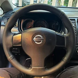 Customization Hand Sewing Microfiber Leather Non-Slip Car Steering Wheel Cover Accessories For Old Nissan Tiida Livina Sylphy