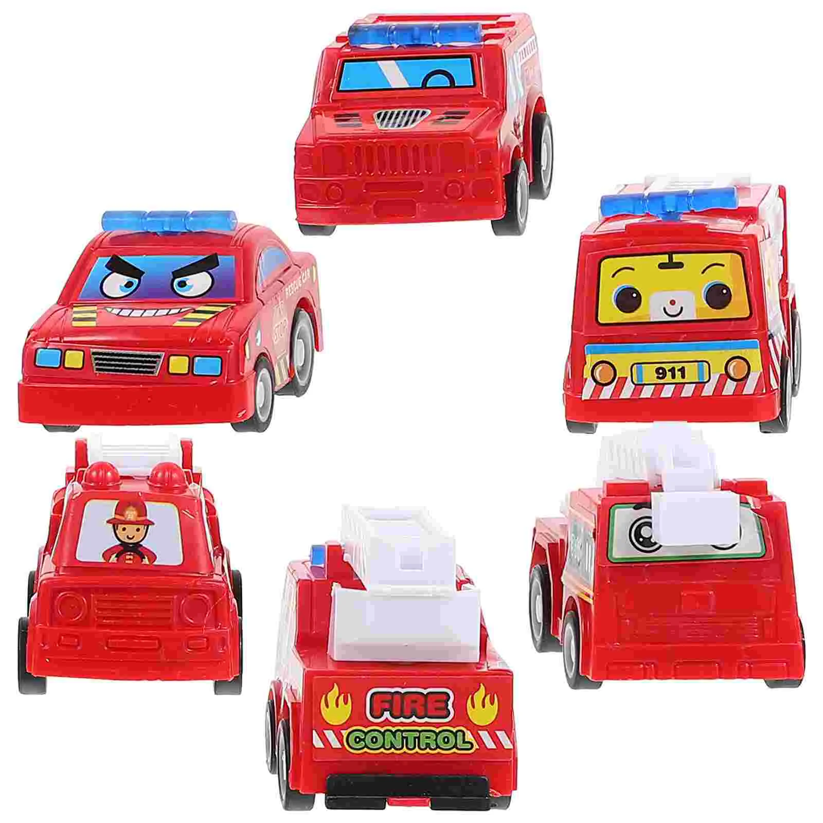 6 Pcs Mini Engineering Vehicles Childrens Toys Boy Car Inertial Cars Pull-back Model Miniature