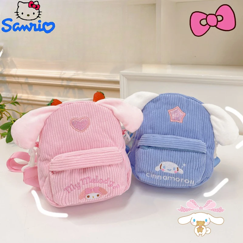 Wholesale Plushies Kawaii Sanrio Cinnamoroll Plush Bag Cute My Melody Kulomi Small Square Bag Christmas Birthday Gift for Kids