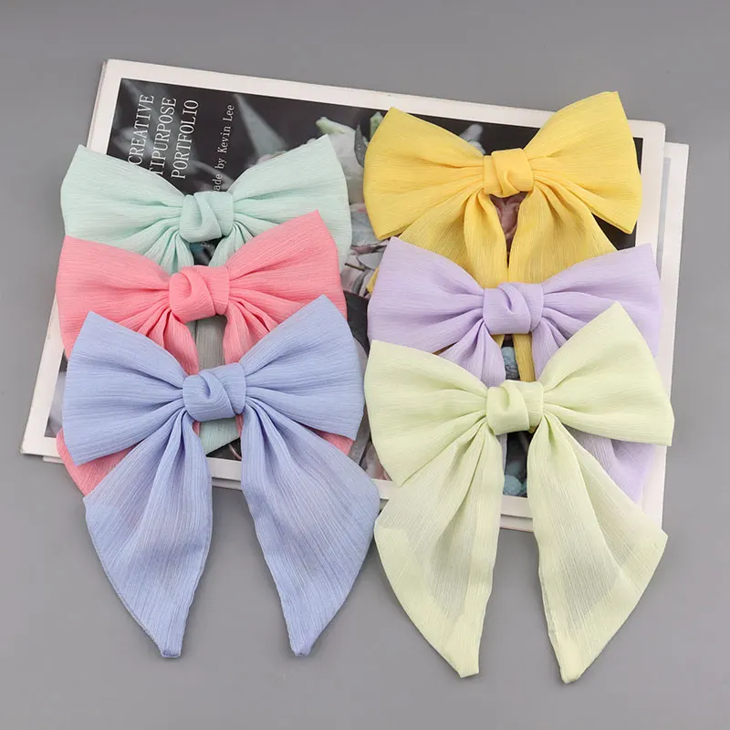 

Solid Color Tailcoat Bow Hair Clips Korean Style Girl Hair Accessory Hairpins Barrettes Headwear Safety Pin Bow Tie