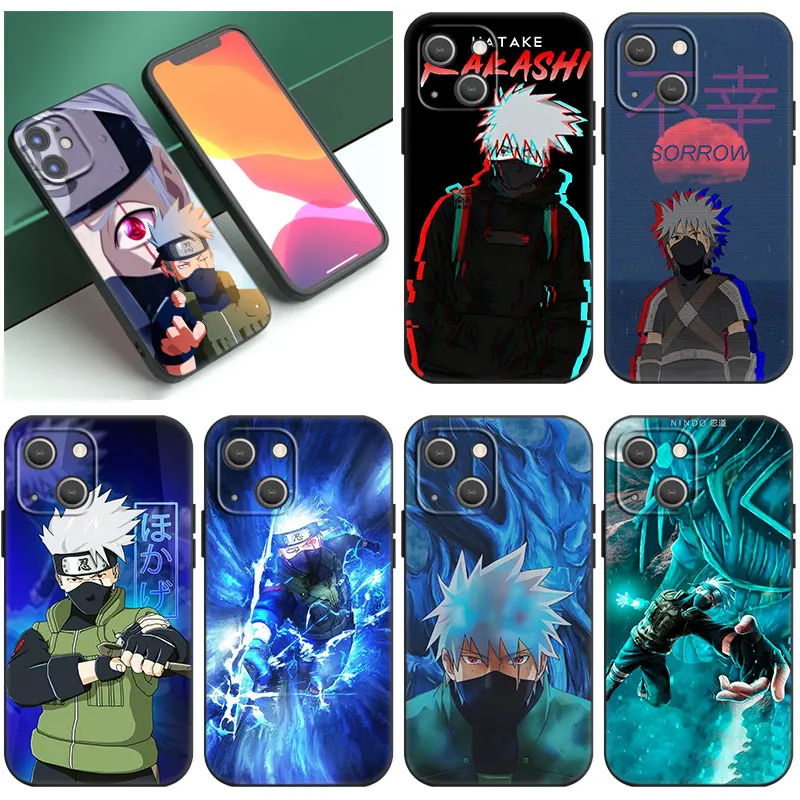 Anime Kakashi Hatake Uchiha Phone Case For Apple iPhone 14 13 12 Mini 11 Pro XR X XS MAX 6S 7 8 Plus SE 2020 2022 5S Black Cover