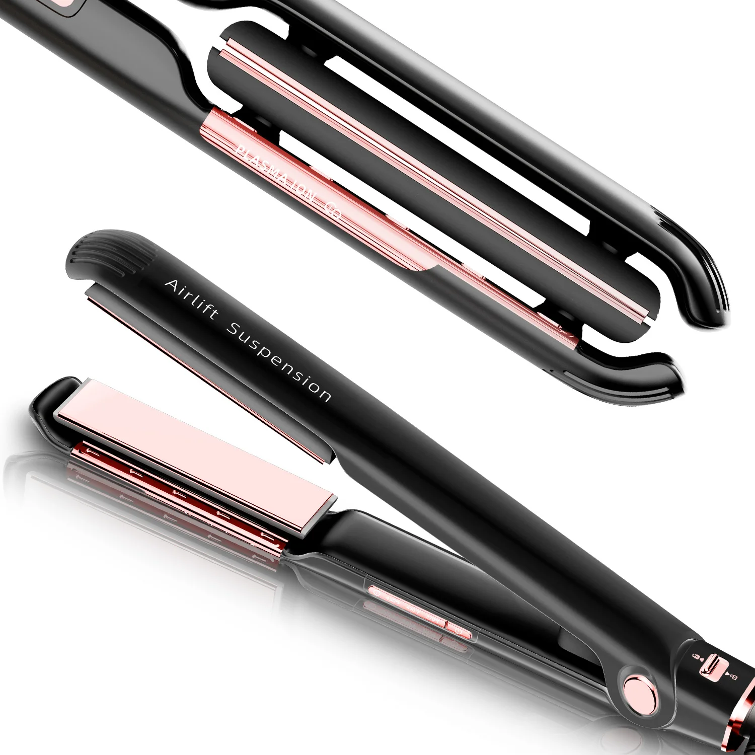 

Plasma Hair Straightener Curler 2 In 1 Suspended Floating Plate Iron 450F Ceramic Plate Straightening Irons Smooth Frizz