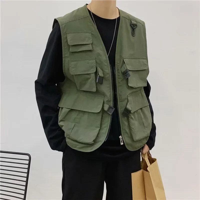 MultiFunctional Wind Tactical Vest Men's Spring and Autumn Sleeveless Fly Fishing Jacket Hunting or Camping Clothing