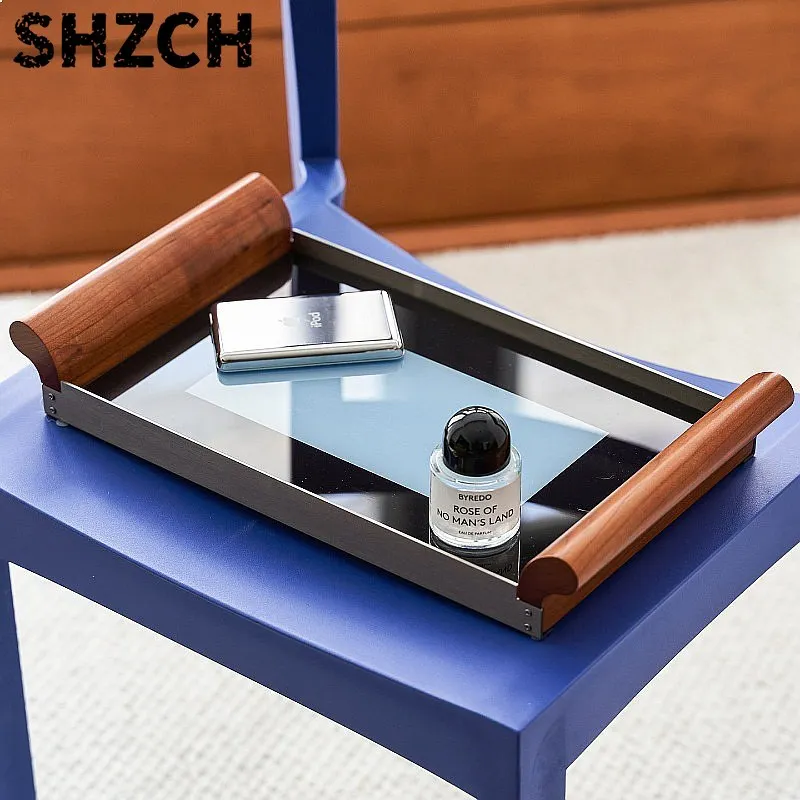 Rechteckiges Teetablett aus Massivholz im Mid-Century-Stil, Vintage-Organizer für den Eingangsbereich