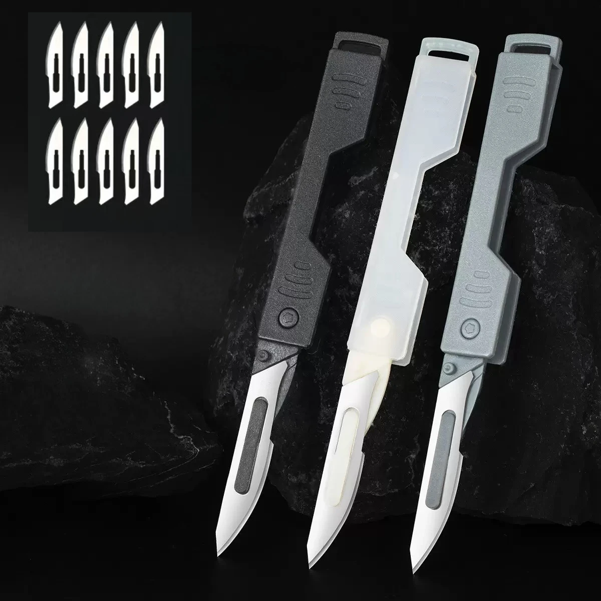 Portable Folding Stainless Steel Art Knife Sharp Surgical Knife for Home Unboxing Paper Cutting Outdoor Use